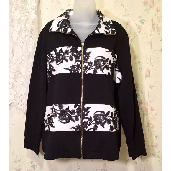 Draper’s & Damon’s Jackets & Blazers - Draper’s & Damon’s Black and White Floral Jacket